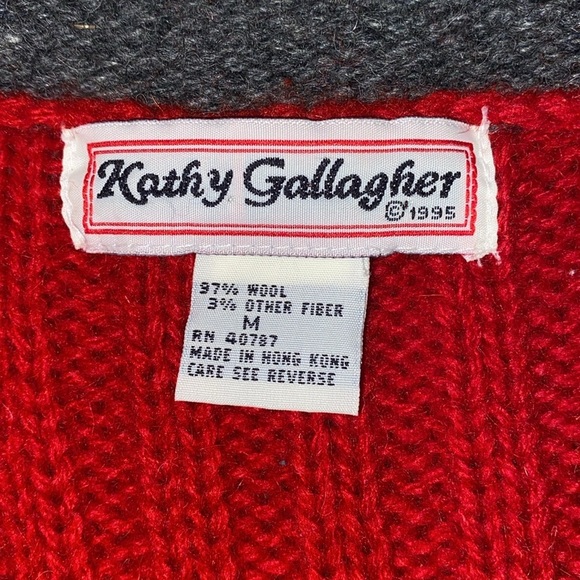 Kathy Gallagher Penguin Patterned Red Wool Knit Sweater Vest - Picture 7 of 7